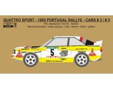 Decal – Audi Quattro Sport - 1985 Rallye Portugal - #3 Blomqvist / #5 Röhrl